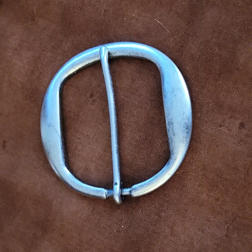 Large Metal Belt Buckle Silver 4 inches by Lorad Buckles